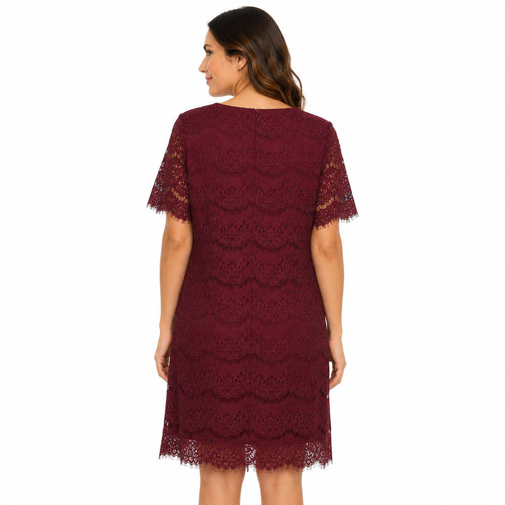 Lulus Take Me to Brunch Burgundy Lace Shift Dress Womens Size XL Lined NWT - Picture 2 of 11